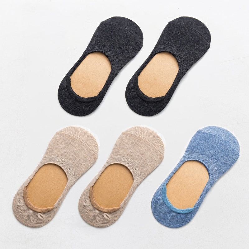 5 Pairs Spring Summer Women Socks Solid Color Fashion Wild Shallow Mouth Felmen Girls Female Invisible No Show Slipper Socks